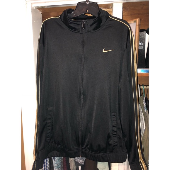 nike black gold jacket